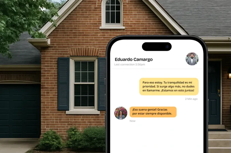 Chat de apoyo de Eduardo Camargo con cliente durante proceso de compra